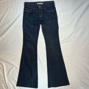 J Brand Lovestory Low Rise Bell Bottom Flare Dark Blue Jeans 26